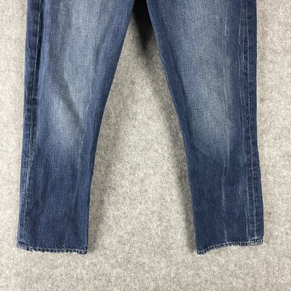 Frame Le Piper Jeans Womens 26 Blue Sky Cropped Mid Rise Rigid Cotton Distressed - Picture 3 of 16